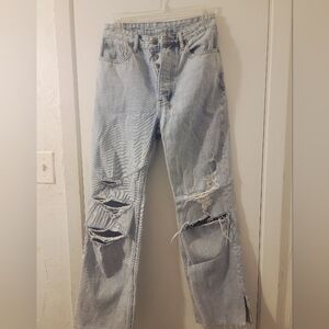 Ksubi Distressed Trashed Light Blue Jeans Size 26 Excellent Condition